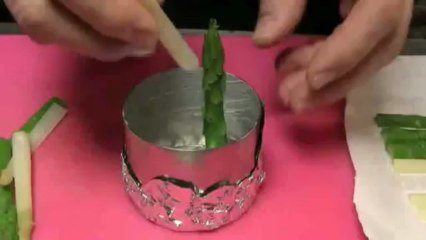 Chartreuse d'asperges et rascasse aux agrumes