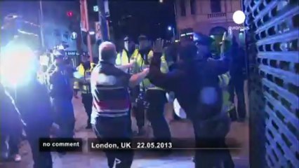 EDL clash with police after London machete... - no comment