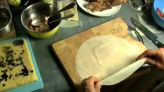 Bonbons croustillants de pintade à l'ananas, polenta truffée