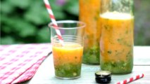 Gaspacho de melon au curry et aux tomates vertes