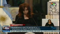 Cristina Fernández anuncia aumento en subsidios familiares
