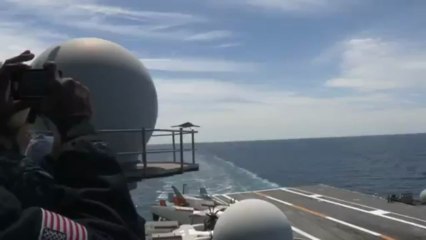 Primer aterrizaje de un X-47B en portaaviones