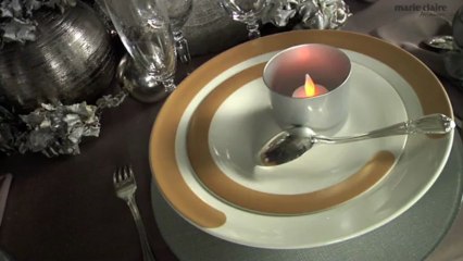 Décoration de table : une table de Noël argent et or