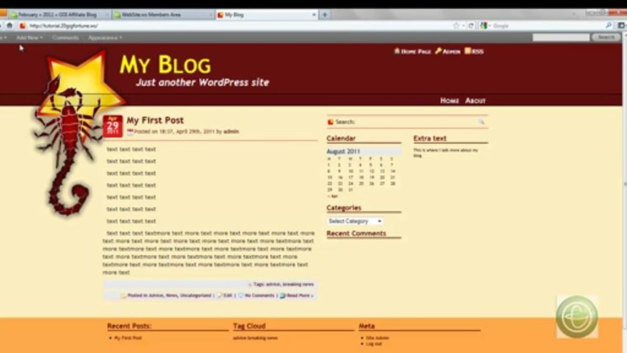 Adding a SideBar with WordPress
