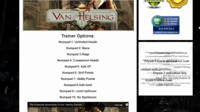 Van Helsing Trainer Cheat Download v1.0