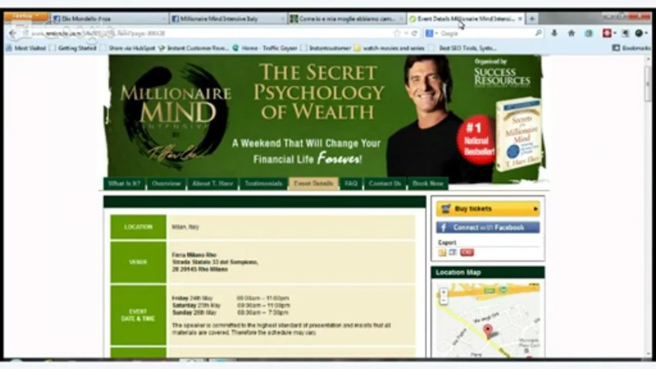 Millionaire Mind Seminario della Mente Milionaria Harv Eker