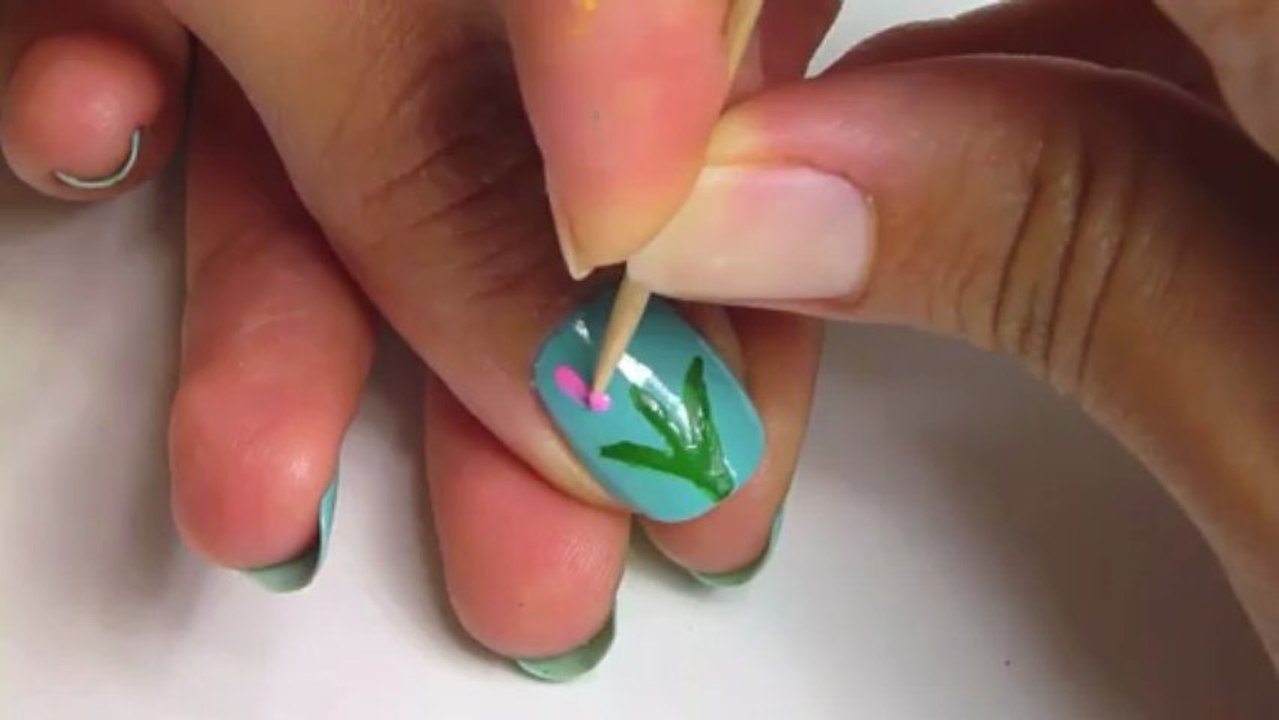 Colorful Tulip Nail Art