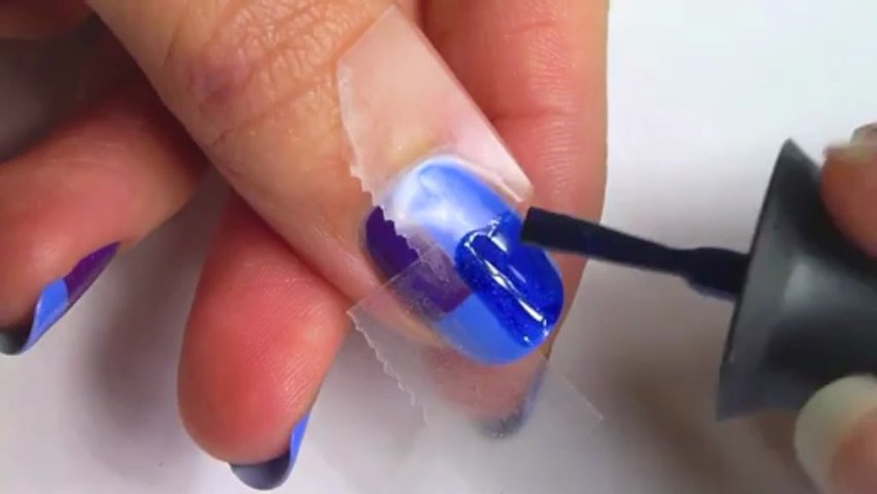 EASY Glitter Colorblock Nails