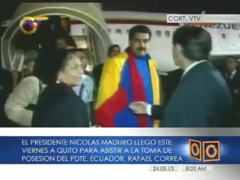 Nicolás Maduro llegó a Ecuador para participar en la toma de posesión de Rafael Correa