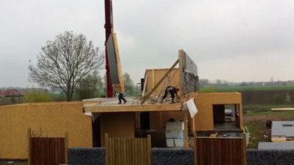 Maison en bois en cours de construction - Entreprise Destombes