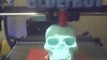 BLUErBOT 3d Prints a Glow-In-The-Dark Vampire Skull