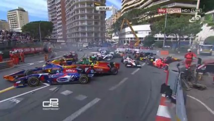 GP2 2013 Monaco Race 1 Massive Pile Up Replay