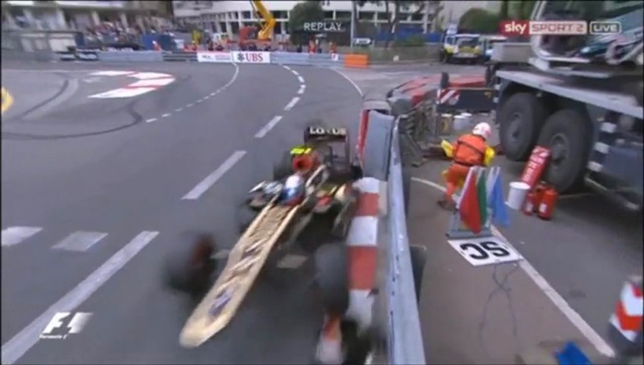 Formula 1 Monaco 2013 FP3 Grosjean crash