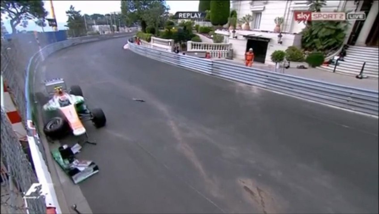 Formule 1 Monaco 2013 FP3 Sutil crash