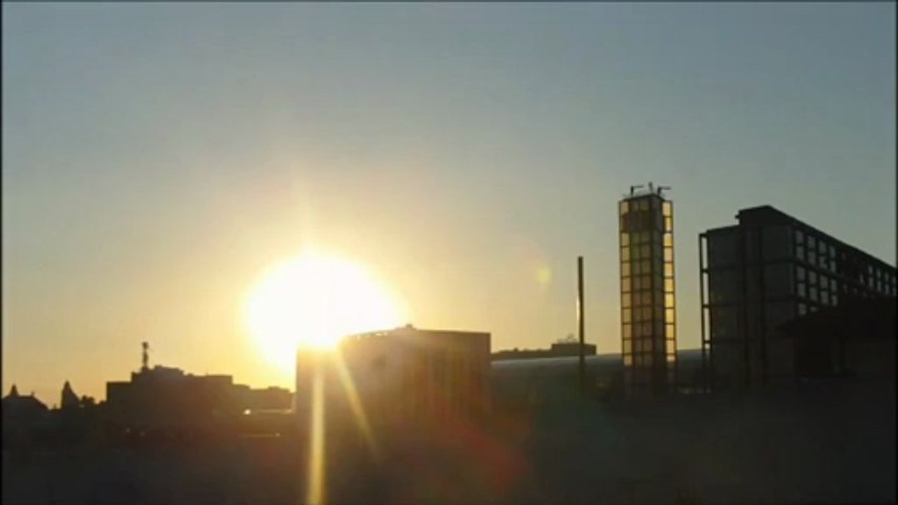 Sonnenuntergang Berlin Hauptbahnhof Timelapse