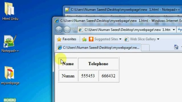 Free Network Tutorials- HTML Tutorials In Urdu Lesson 14