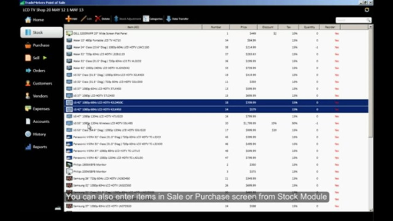 TradeMeters POS V3 ENTERING ITEMS TO SELL