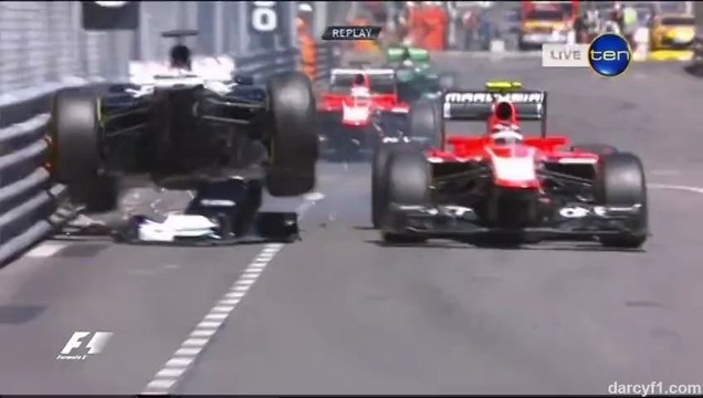 f1 2013 Monaco Maldonado Chilton big crash