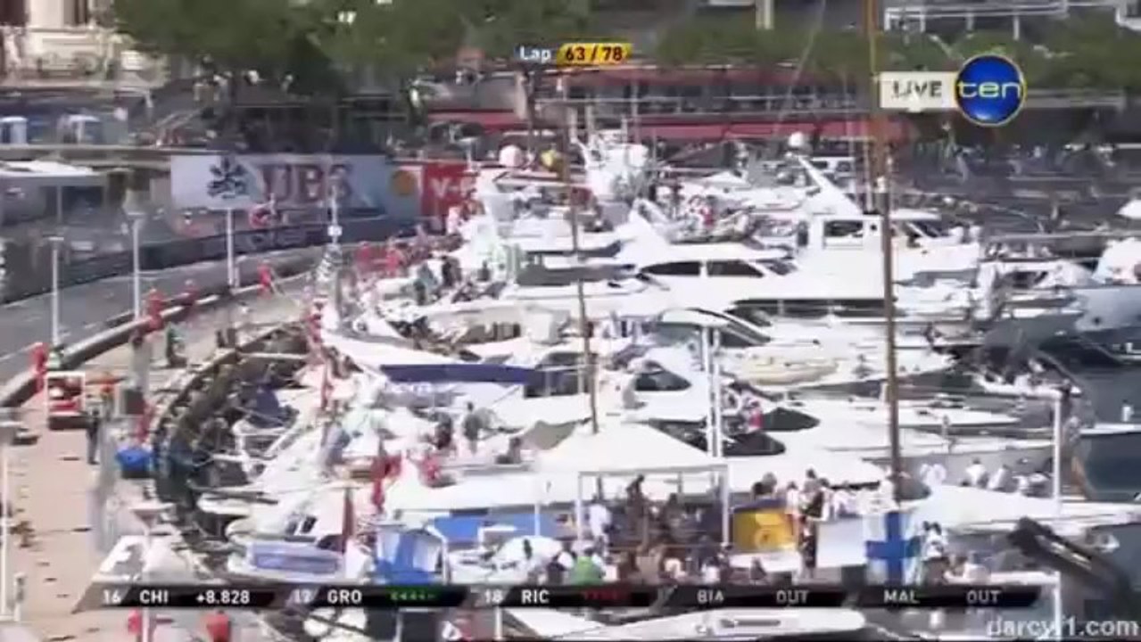 Formula 1 Monaco 2013 Grosjean Crashes Into Ricciardo