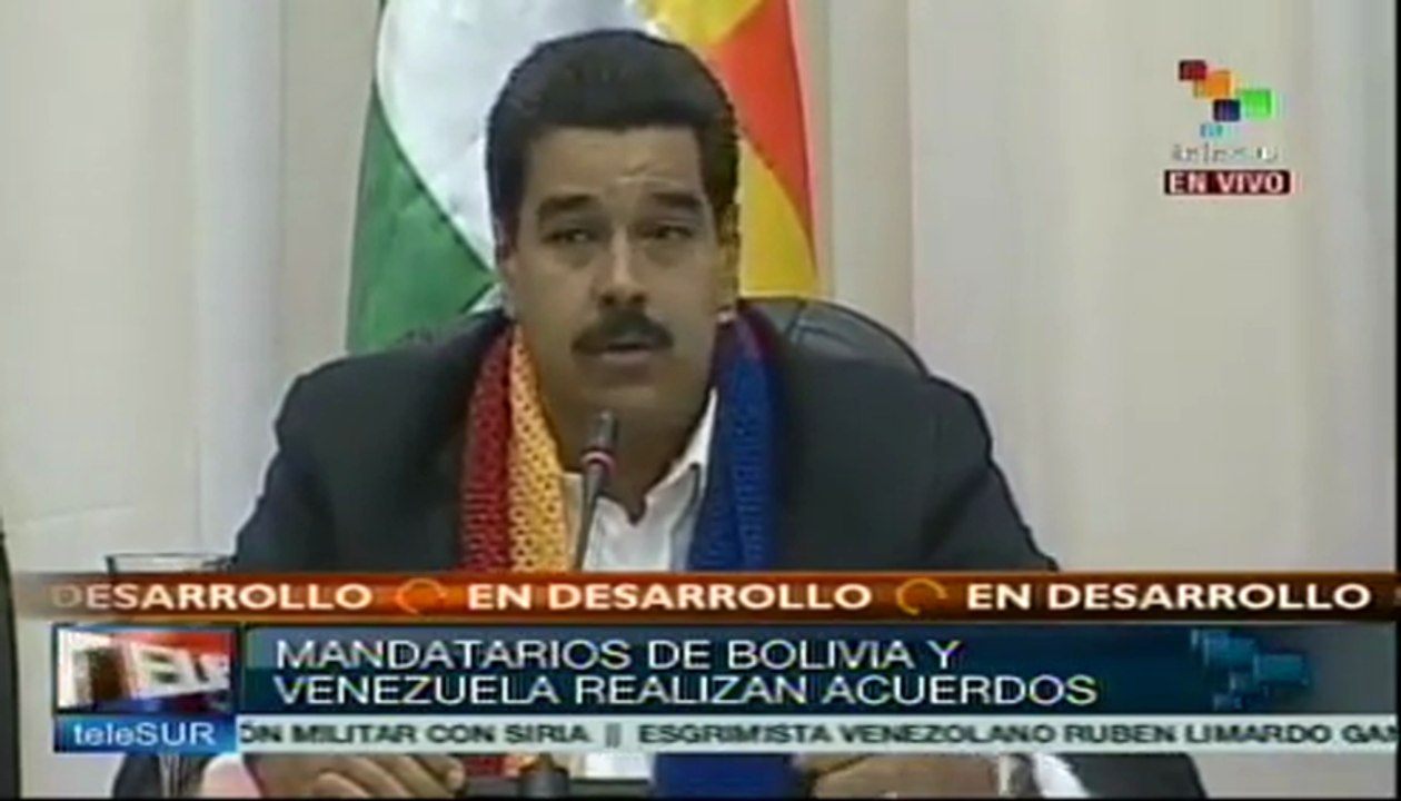 Presidentes Evo Morales y Nicolás Maduro realizan acuerdos