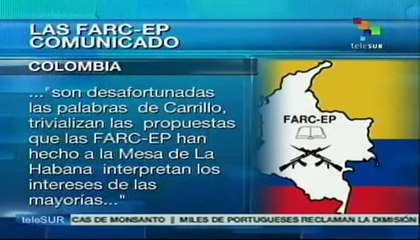 FARC rechazan ultimátum de min. Carrillo