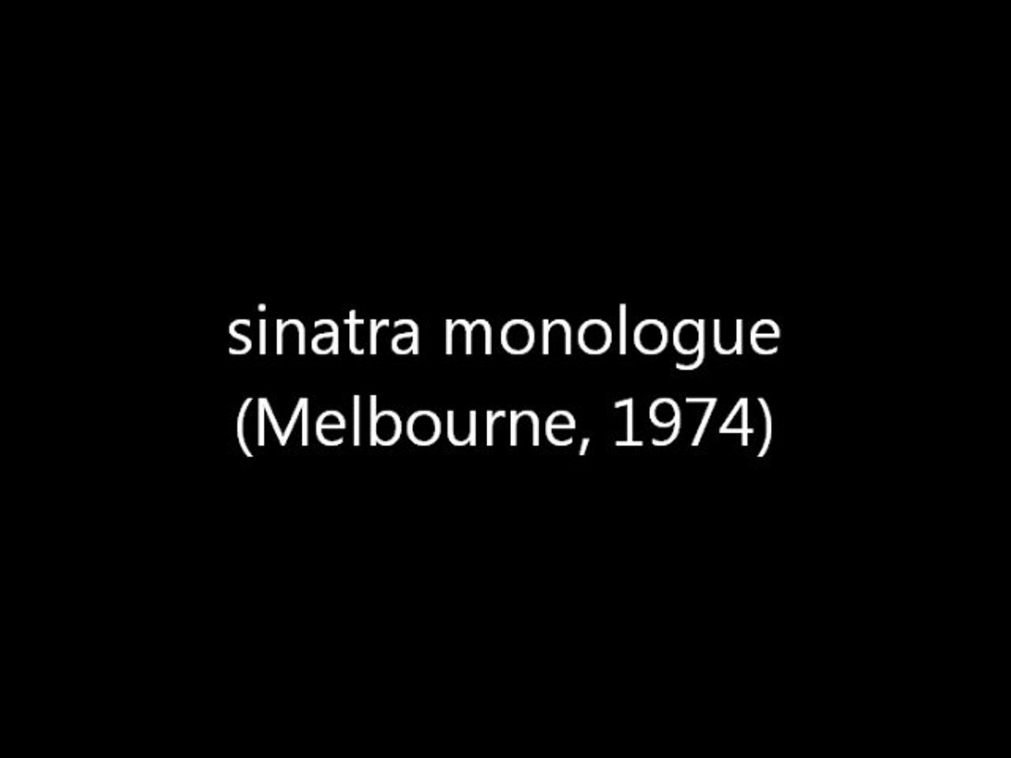 ⁣FRANK SINATRA MELBOURNE 1974 MONOLOGUE