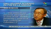 ONU celebra acuerdo entre FARC y Gobierno Colombiano