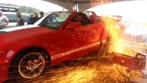 A Shelby GT500 destroys a dynamometer and burns !