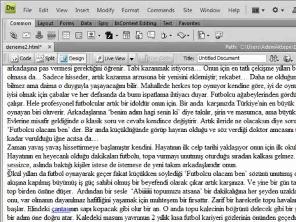 Dreamweaver Çapalar