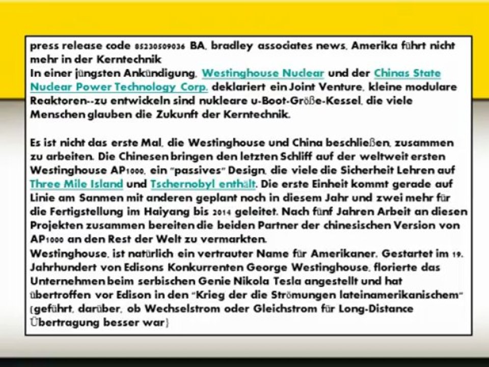 Amerika führt nicht mehr in der Kerntechnik