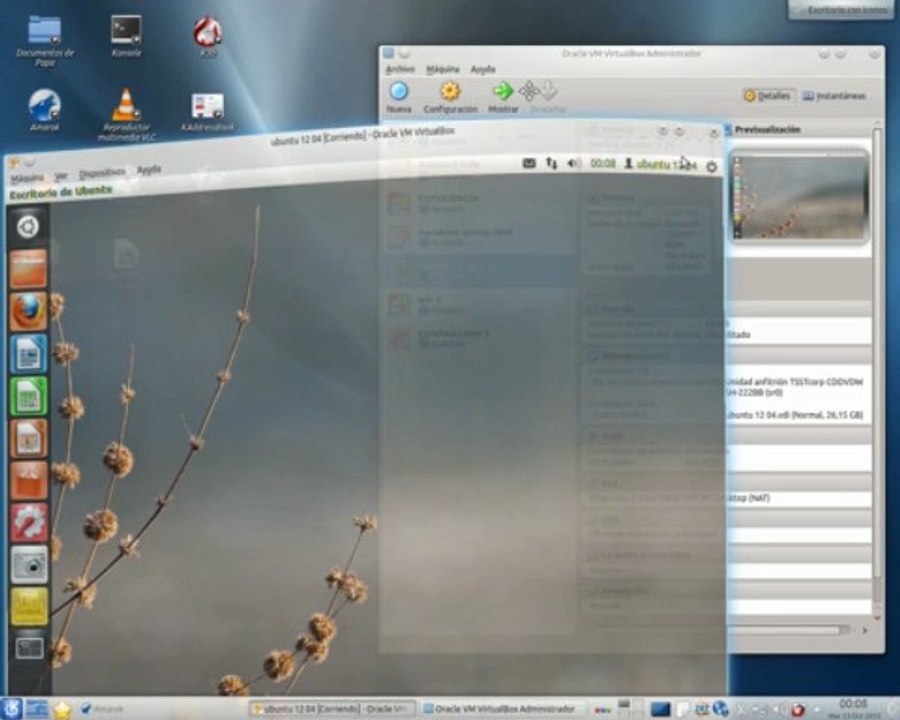 ubuntu 12.04 y kubuntu 12.04 con virtualbox
