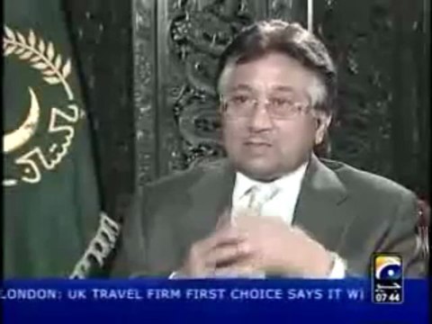 General Pervez Musharraf with Kamran Khan - 1 (GEO TV 2007)