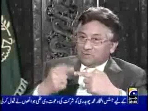 General Pervez Musharraf with Kamran Khan - 2 (GEO TV 2007)