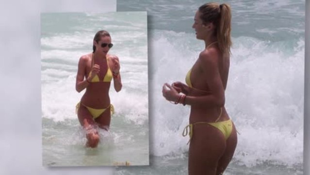 Candice Swanepoel Wows in a Tiny Yellow String Bikini