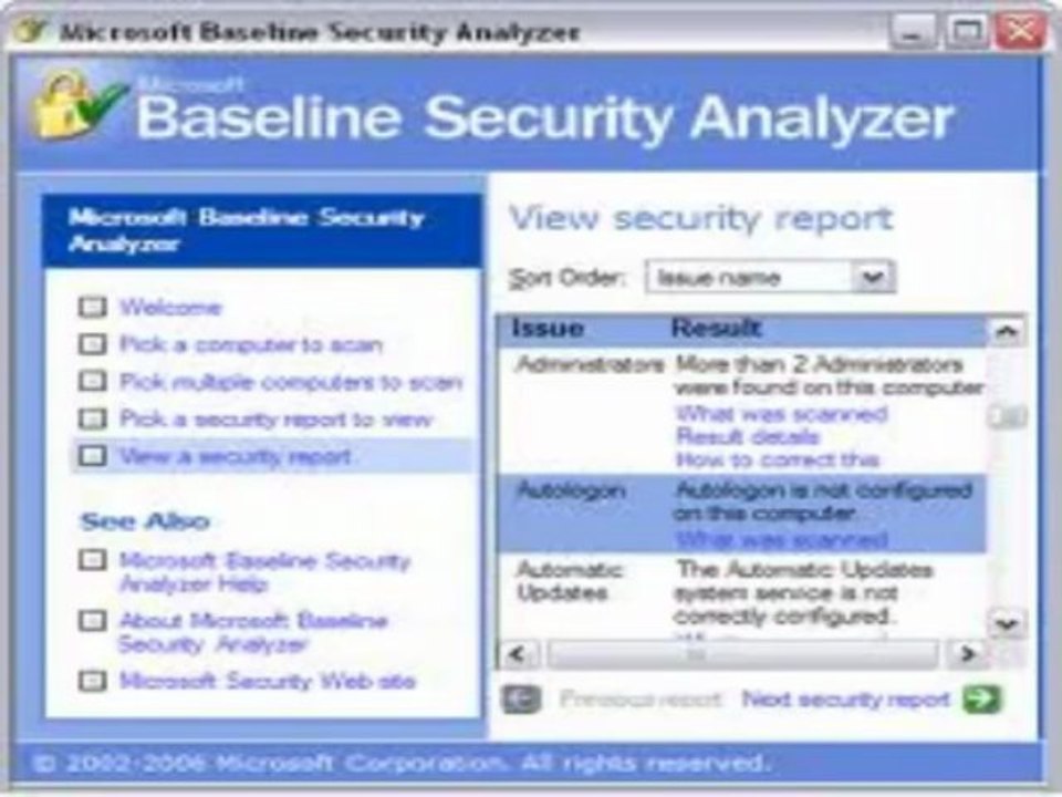Microsoft Baseline Security Analyzer Free