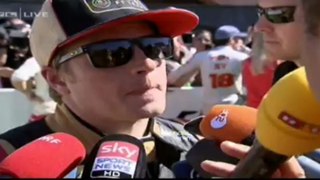 Monaco 2013 Kimi Räikkönen Interview on Perez - We should punch him in the face