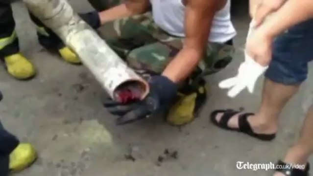 Un bébé coincé dans un tuyau d'évacuation en Chine