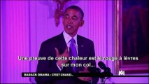 Une trace de rouge à lèvres sur le col de Barack Obama !