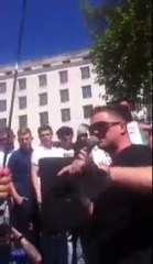 T. Robinson Praise Sikhs at Downing Street Lee Rigby Protest UK (27-05-2013)