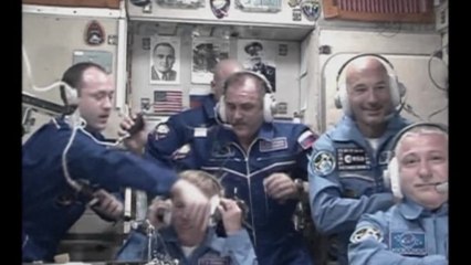 Hatch onboard the ISS opens
