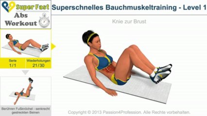 Superschnelles Bauchmuskeltraining - 1. Level