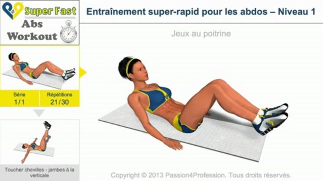 Entraînement super-rapid pour les abdos – Niveau 1