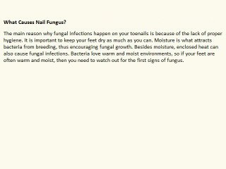 Some Causes Of Toenail Fungus And How You Can Get Rid Of It