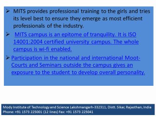 MITS university, top women college in India