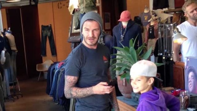 David Beckham Enjoys Shopping Spree With Model Son Romeo