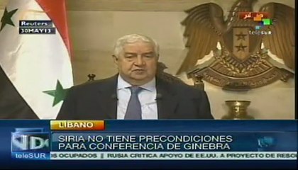 Gobierno de Siria no condiciona su participación en Ginebra