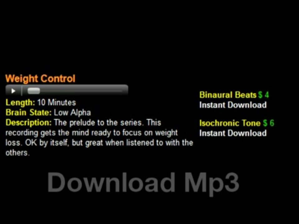 Mp3 audio to lose weight