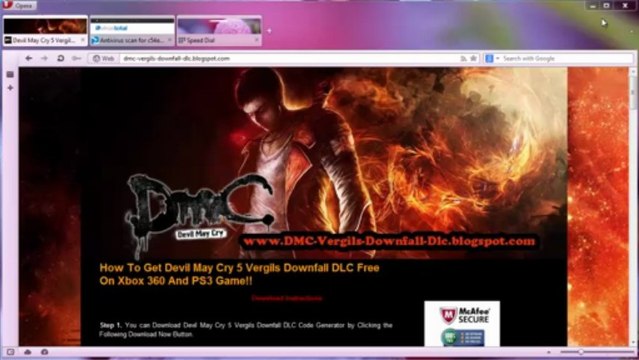Devil May Cry 5 Vergil's Downfall DLC Redeem Codes Free Giveaway- Xbox 360 / PS3