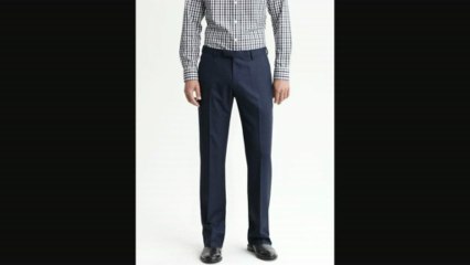 Banana Republic Tailored Slim Navy Pinstripe Wool Trouser