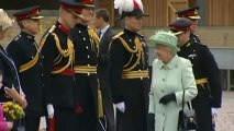 Queen meets soldiers at Woowich Barracks visit